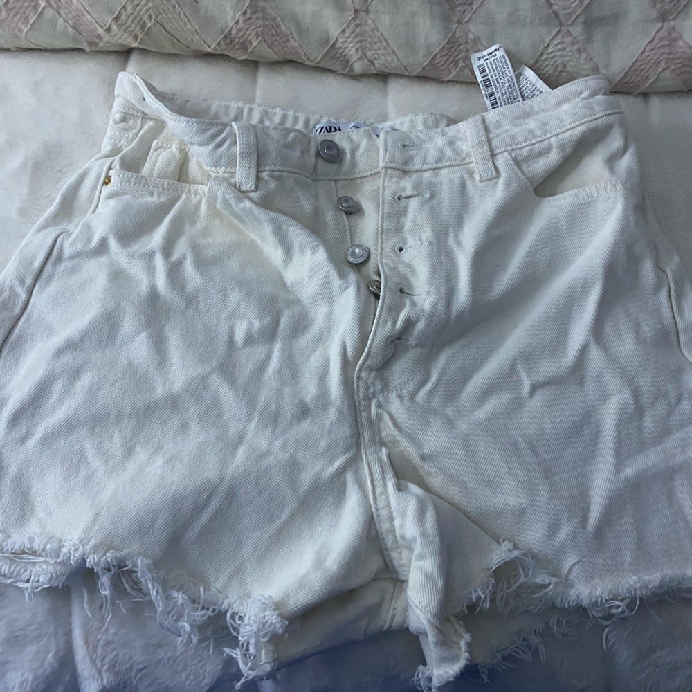 White Zara denim shorts